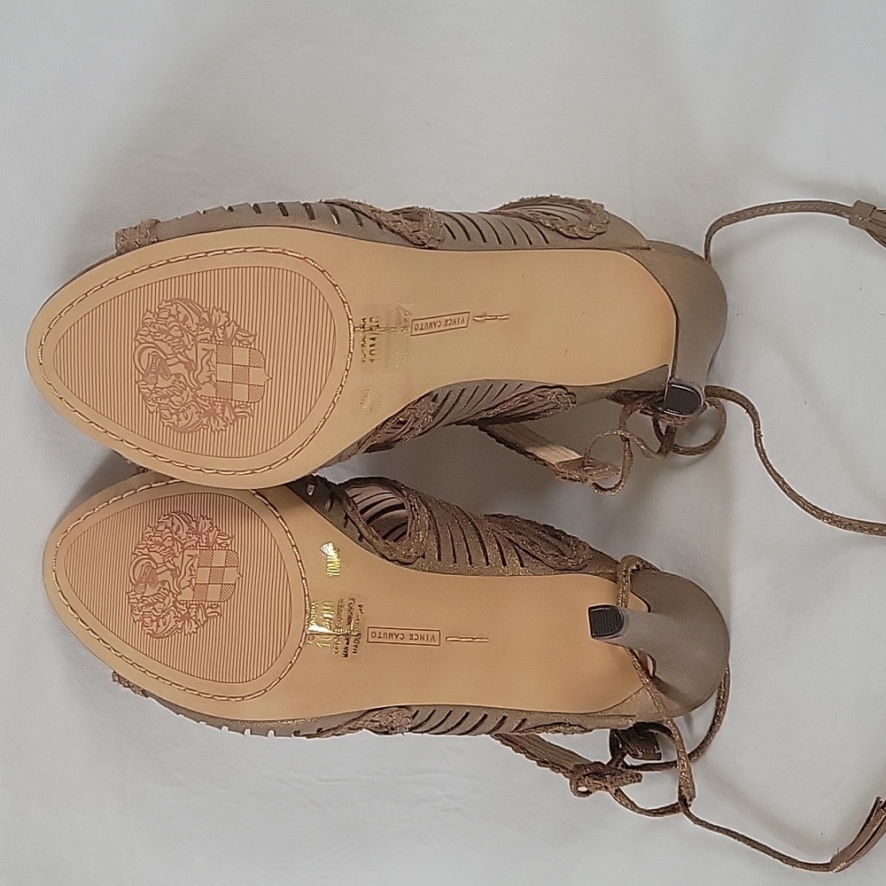 NEW Vince Camuto Kabira Sandals Bronze Heels Size 10 - Picture 8 of 12